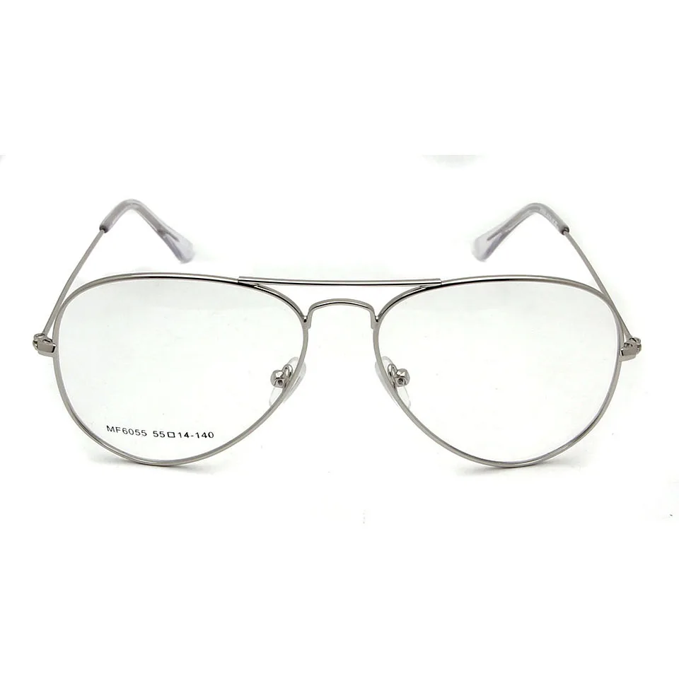 Очки пилота оправа для мужчин и женщин из металлического сплава 55 мм прозрачный объектив мужские очки при близорукости Occhiali Donna Vista