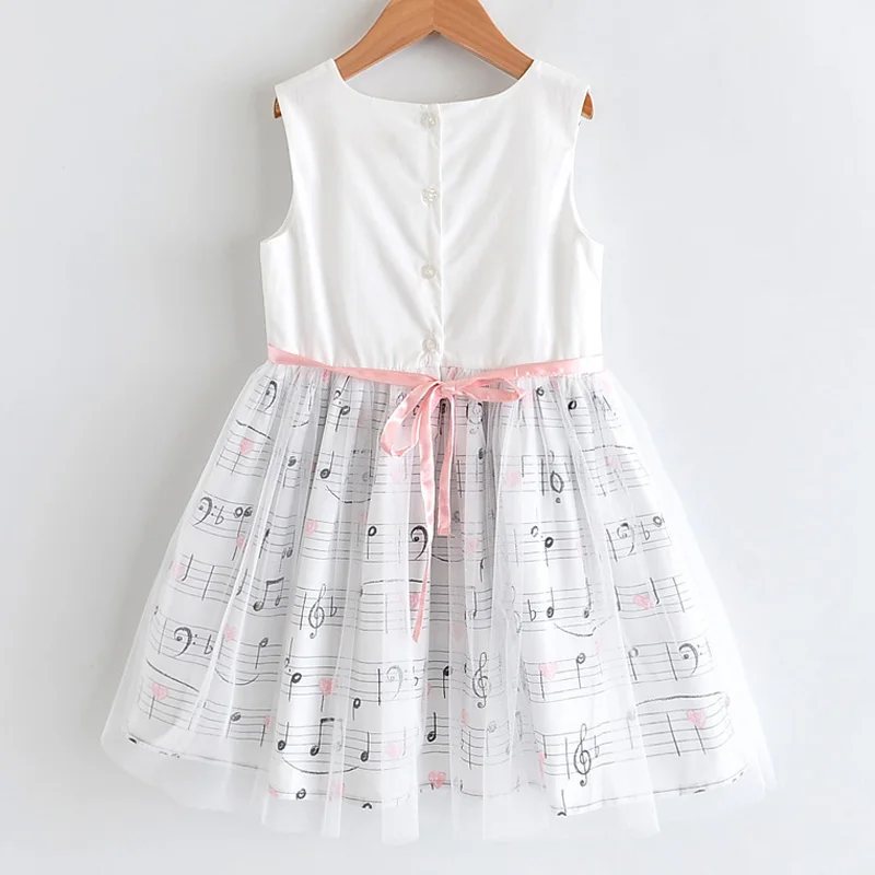 Платья для девочек с надписью «LOVE DD& MM» Новинка года, летняя детская одежда милое платье-майка без рукавов с круглым вырезом и вышитой сеткой для девочек