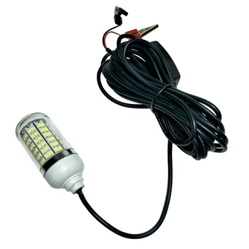 12V 15W LED Underwater Submersible Night Fishing Light Crappie Shad Squid Boat Fishing Light 12v underwater submersible night fishing light shad bait lure squid boat lamp 108 led light bulb w 5m ip67 waterproof lamp