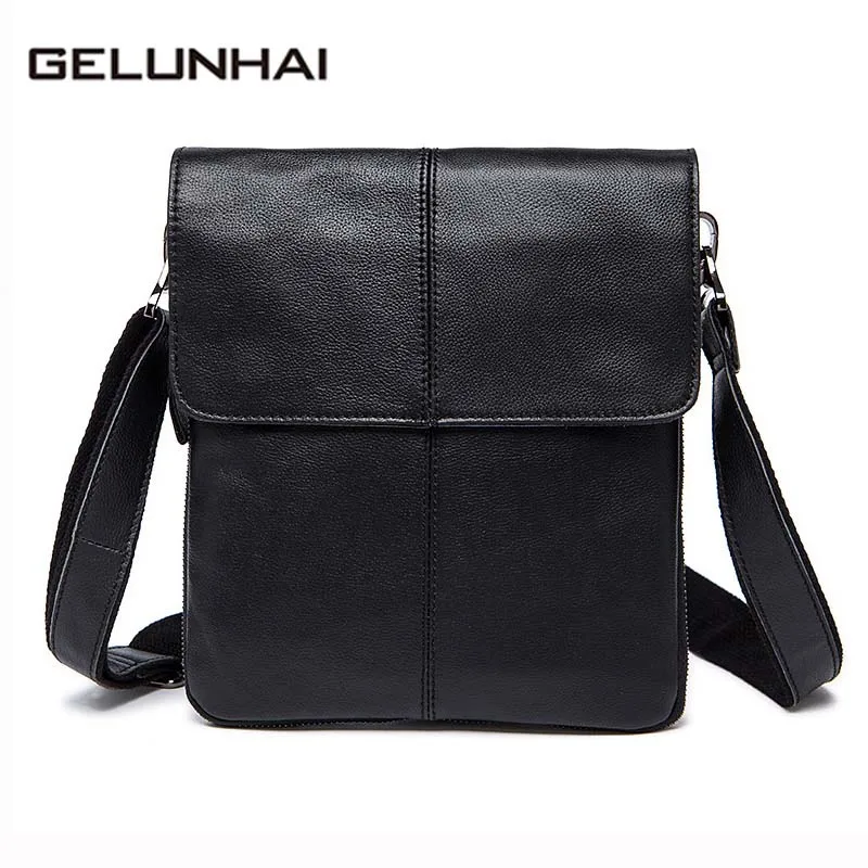 

2019 Real Polyester Shoulder Bags Flap Solid Hot Sale Male Bag Genuine Leather Men's Men Casual Crossbody Shoulder Man 8006