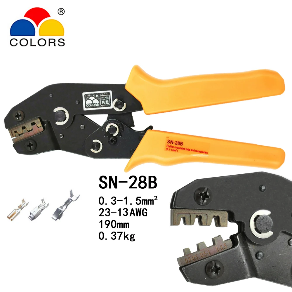 SN-28B обжимные клещи для зачистки проводов, набор для TAB 2,8 4,8/C3 XH2.54 2510/пробки/неинсуированные клеммы 190 мм электрические Зажимные инструменты