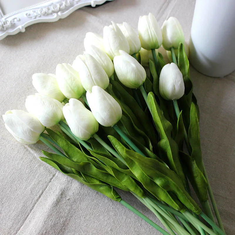 11 шт. искусственный цветок тюльпан искусственный букет из ПУ настоящие на ощупь цветы для дома свадебные декоративные свадебные цветы украшения