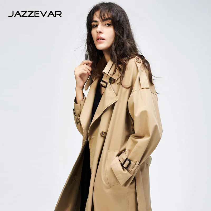 

trench coat long spring waterfall runway dust coats women 2019 plus size double breasted female ladies windbreaker khaki autumn