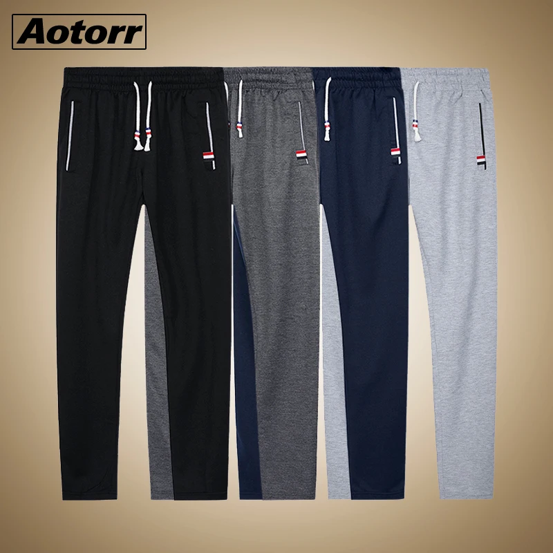 

2019 Men's New Pencil Feet Pants Elastic Waist Streetwear Trousers Male Joggers Pants Straight Solid Color Slim Fit Sweatpant