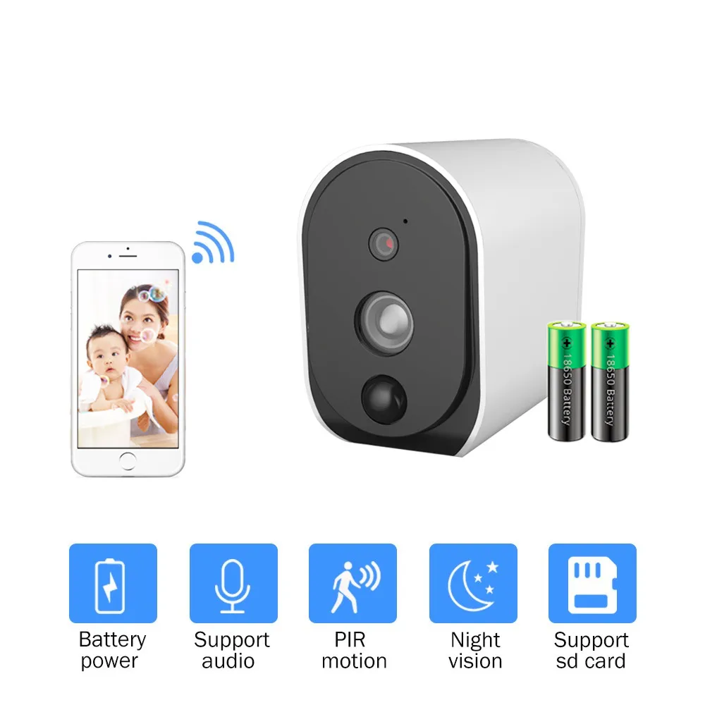 

Battery Wifi Camera 1080P Outdoor Rechargeable Powered Home Security Surveillance IP Camera Wireless Two Way Audio PIR Alarm