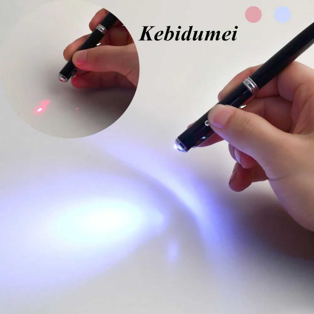 Kebidumei Высококачественная прочная 4 в 1 лазерная указка светодиодный фонарик Сенсорный экран Стилус Шариковая ручка для iPhone для планшетов