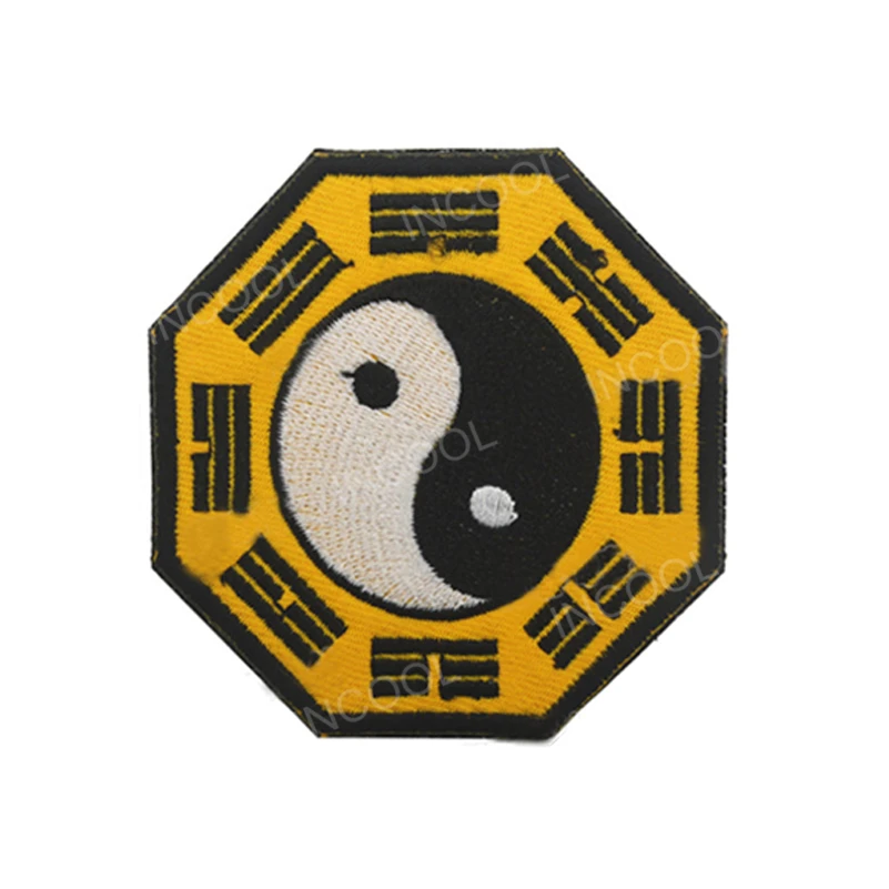 

3D Embroidery Patch Yin Yang Chinese Tai Chi Tactical Military Army Morale Patches Combat Emblem Applique Embroidered Badges