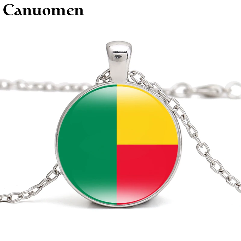 

Canuomen Benin Flag Pendant Necklace West Africa Country Burkina Faso Cape Verde Togo Gambia Guinea Love Hometown Women Jewelry