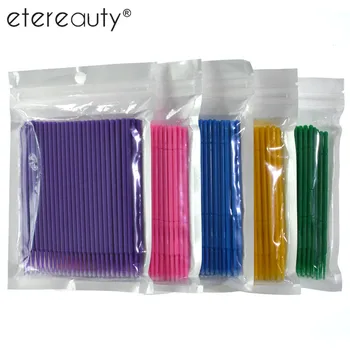 

100pcs Micro Brushes Disposable Applicator Swab for Eyelash Extension Mascara Brush Eye Makeup Glue Remove Tool