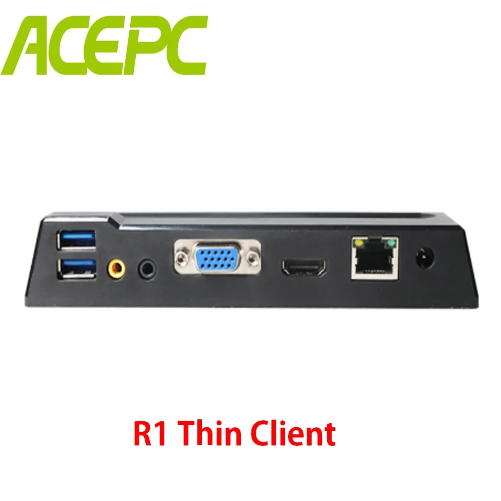 

Linux Mini PC Thin Client PC Station R1 Cloud Terminal With Quad Core 2.0Ghz Processor HDMI VGA 1GB RAM 4GB Flash RDP8.1 Support