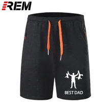 Короткие штаны лучший папа негабаритных забавная мужская одежда бренд печати хлопок o-образным вырезом длинный рукав подарок на день отца плюс Siz трусики