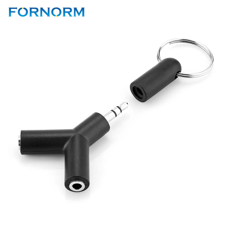 

FORNORM Y type 3.5mm headphone male double female head audio line headphone splitter adapter plug stereo headphone dispatcher