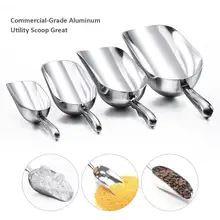 6/8/10/12 Ounces Aluminum Ice Scoop Food Flour Candy Scoop Bar Ice Scoops Shovel Kitchen Accessory Food Shovel Ice Scoop