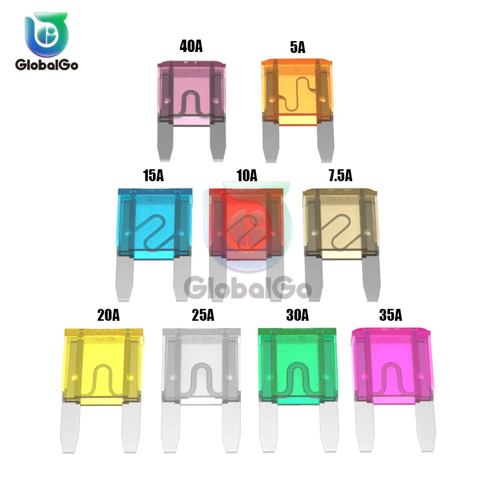 

5pcs/Lot Small Size Automotive Blade Fuse 5A 7.5A 10A 15A 20A 25A 30A 35A AMP Set For Auto Car Truck 1.1*1.7*0.4cm