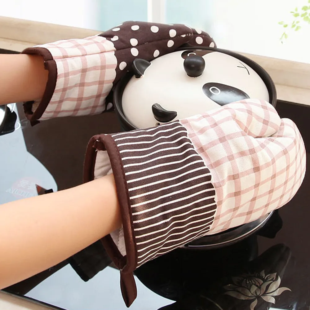 

Kitchen Cooking Cotton Microwave Oven Gloves Mitts Pot Pad Heat Proof Protected kitchen cooking insulated anti-slip 19JUN19