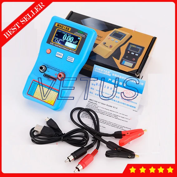 YYONGAO Precise instrument MEC-100 Digital Display Capacitor Meter High Precision Autoranging Electrolytic Capacitance Resistance Meter ESR Tester Resistance YYONGAO Precise instrument MEC-100 Digital Display Capacitor Meter High Precision Autoranging Electrolytic Capacitance Resistance Meter ESR Tester Resistance