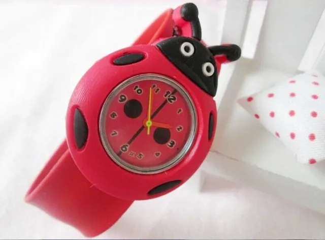 Lovely Children's Analog Ladybug Bendable Plastic Strap Kids Slap Watch Free Shi Lovely Children's Analog Ladybug Bendable Plastic Strap Kids Slap Watch Free Shi