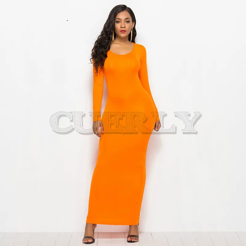 

Casual Bodycon Elastic Women Summer Dresses 2019 Elegant Slim Straight Long Sleeve Maxi Dress Plus Size
