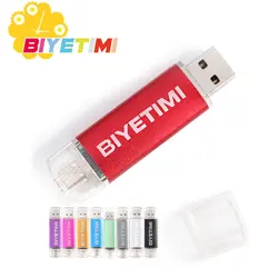 Biyetimi Смартфон USB Flash Drive Металл ручка привода 64 gb флешки 8 gb OTG внешних накопителей micro usb memory stick Flash Drive