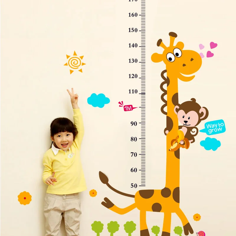 

Growth Chart Wall Decal Sticker Home/Store Decor DIY Removable Art Vinyl Mural For Kids Room/kindergarten/Living Room QTM117
