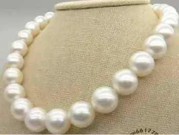 

natural18" 12-13mm south sea round white pearl necklace 18inch 14k