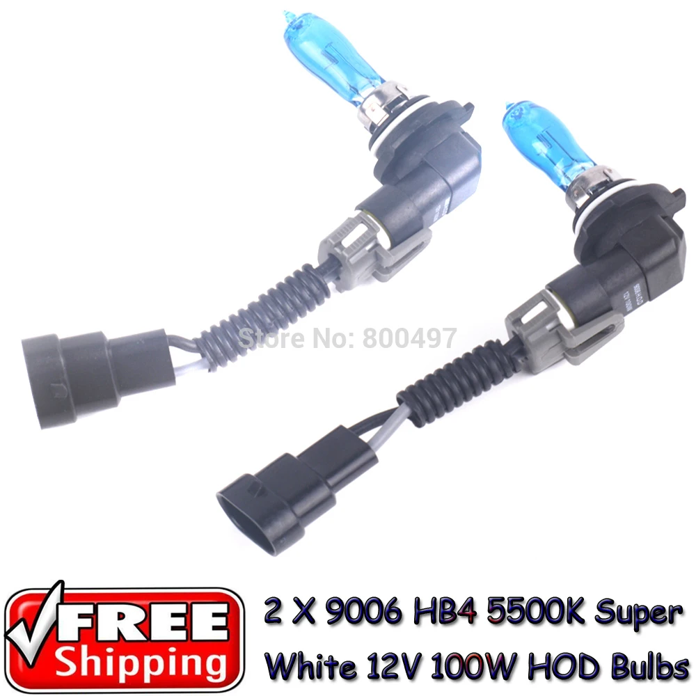 

2 x 9006/ HB4 12V 5500K 100W Super White Auto Car HOD Halogen Bulbs Lamps