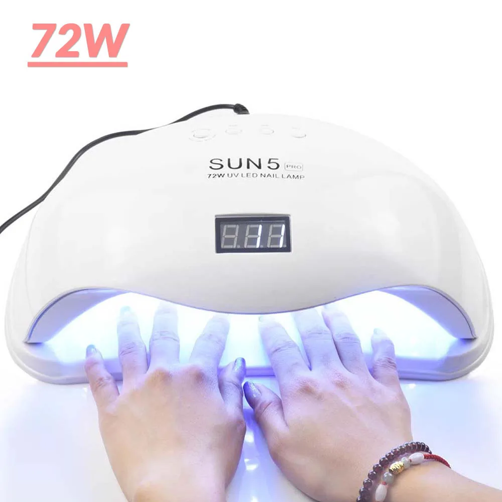 72W UV LED Nail Lamp SUN5 PRO Two Hand Lamp For Manicure 36 Pcs Led
