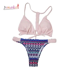 maillot bikini Sport Racer Back Swimwear Women Push Up Bikini Set Bra Padded Plus Size Low Waist Print Brazilian Swimsuit 41934