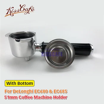 

For DeLonghi EC680 EC685 Stainless Steel Coffee Machine With Bottom Filter Holder Portafilter Handle Single Cup Barista Tool