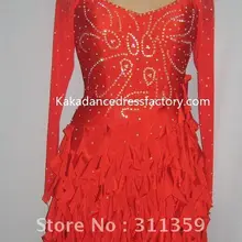 Конкурс латиноамериканских Стандартный платье(красный цвет) kaka-l1114