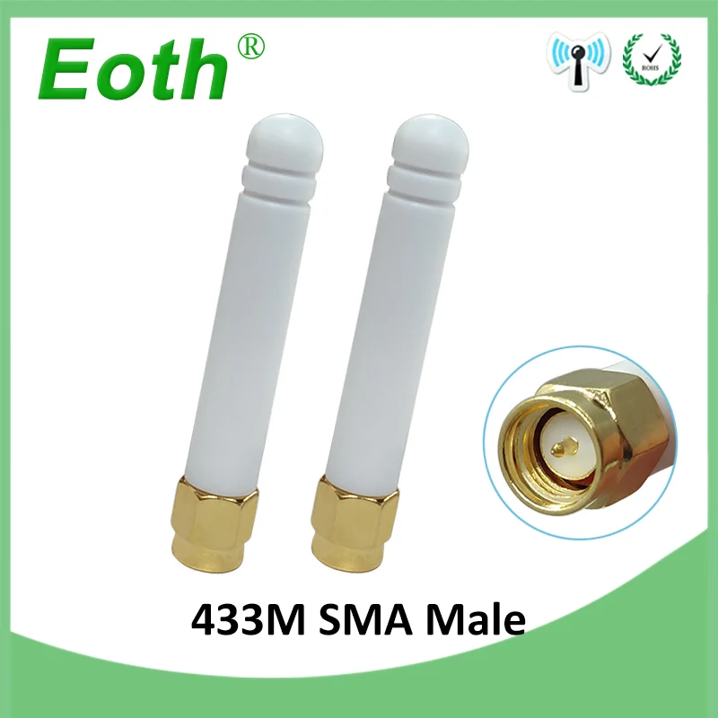 

20pcs 433MHz Antenna 2.5dBi SMA Male Connector 433 mhz Small SizeAntena Directiona White Wireless Communication Lorawan Receiver