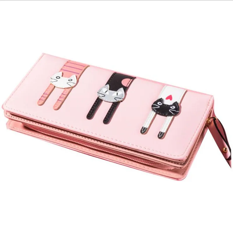 

Women's long wallet 2018 new student female wallet small fresh Japan and South Korea first layer leather money clip thin L1029