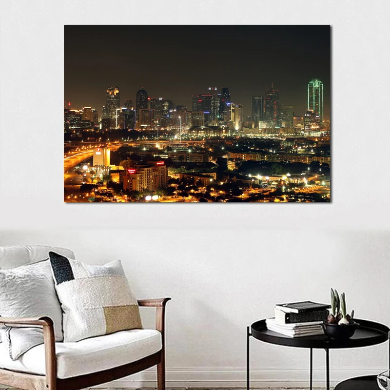 

Cityscape Canvas Painting Night City Skyline Landscape Pictures For Living Room Wall Art Canvas Prints Decorative Pictures