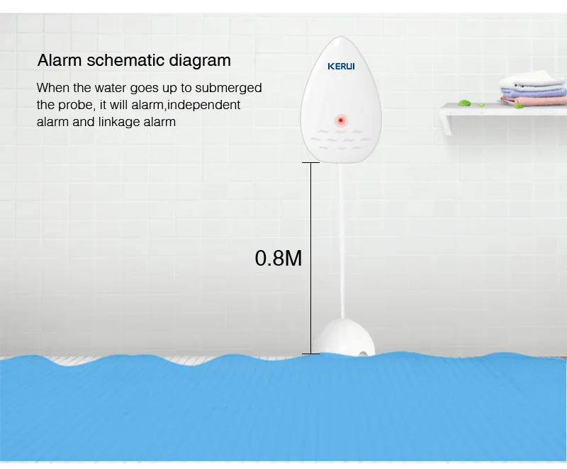 KERUI 120dB домашняя охранная сигнализация больше WD51 датчик утечки воды сигнализация оборудование электронный детектор утечки воды детектор сигнализации