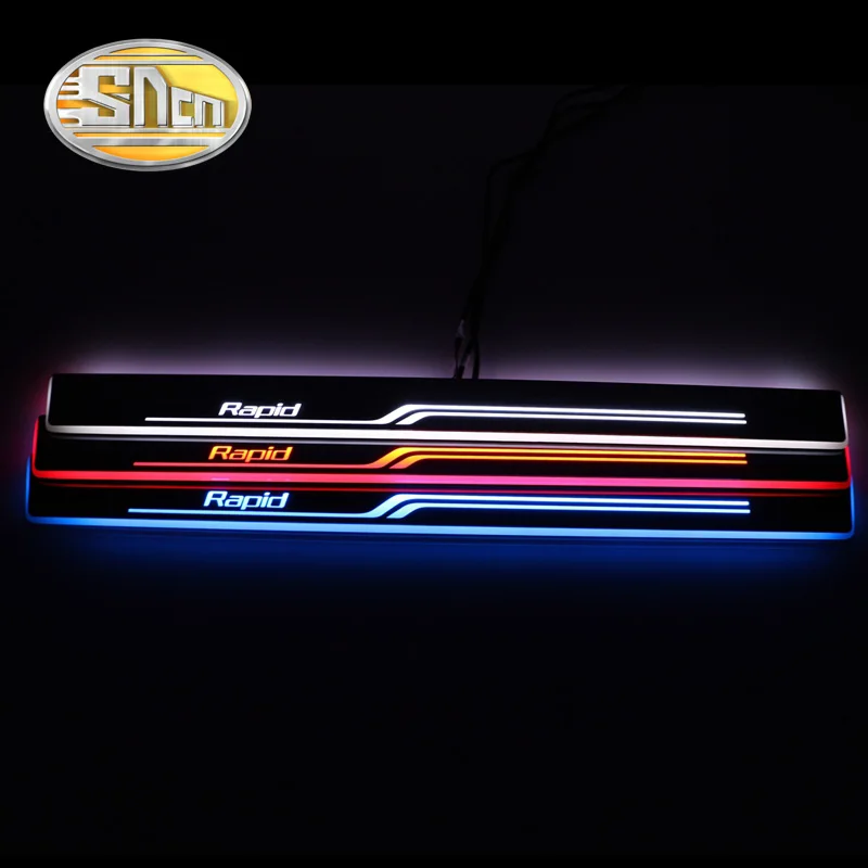 SNCN 4 шт. Автомобильный светодиодный дверной порог для Skoda Rapid 2013 2014 2015 2016