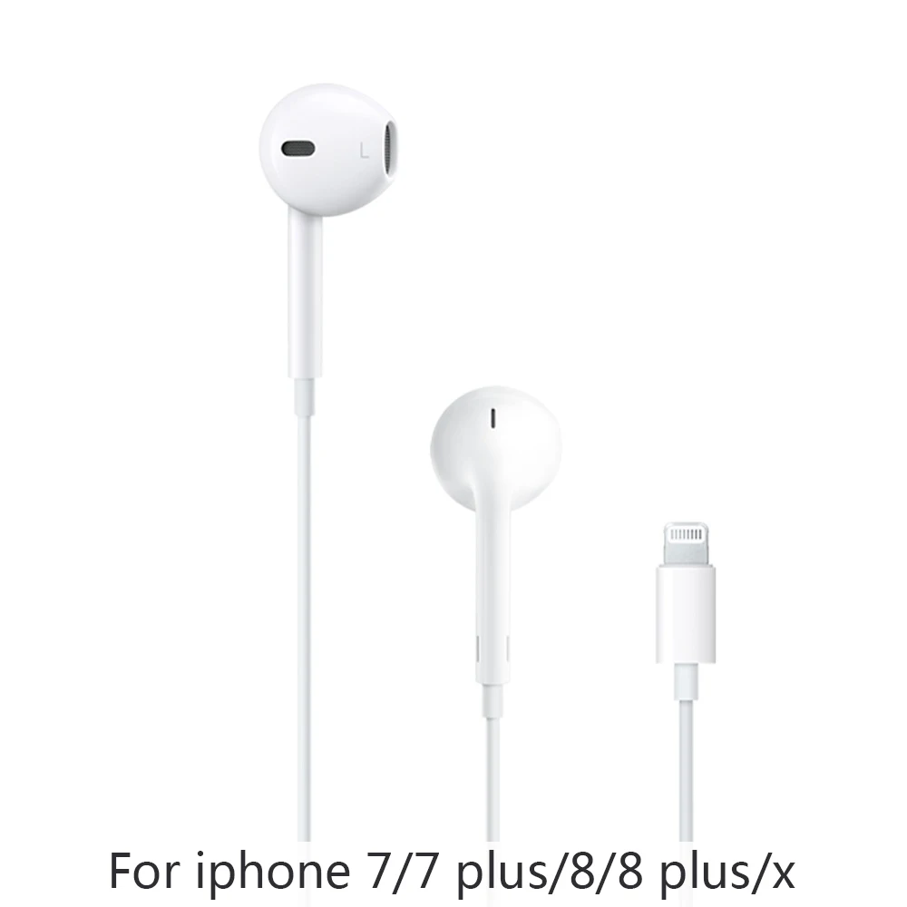 Apple EarPods с 3,5 мм разъем для наушников | Apple наушники для телефонов стерео в ухо наушники с микрофоном для iPhone iPad Mac - Цвет: EarPodLightning