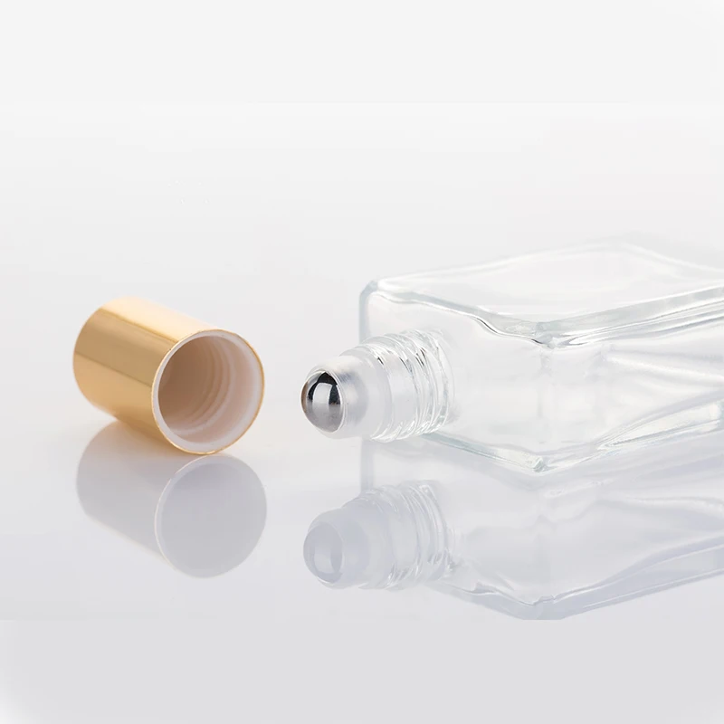 MUB-17ml Мини стеклянные бутылки эфирного масла металлический круглый ролик дорожная бутылка высокого качества многоразового флакона духов пустой контейнер