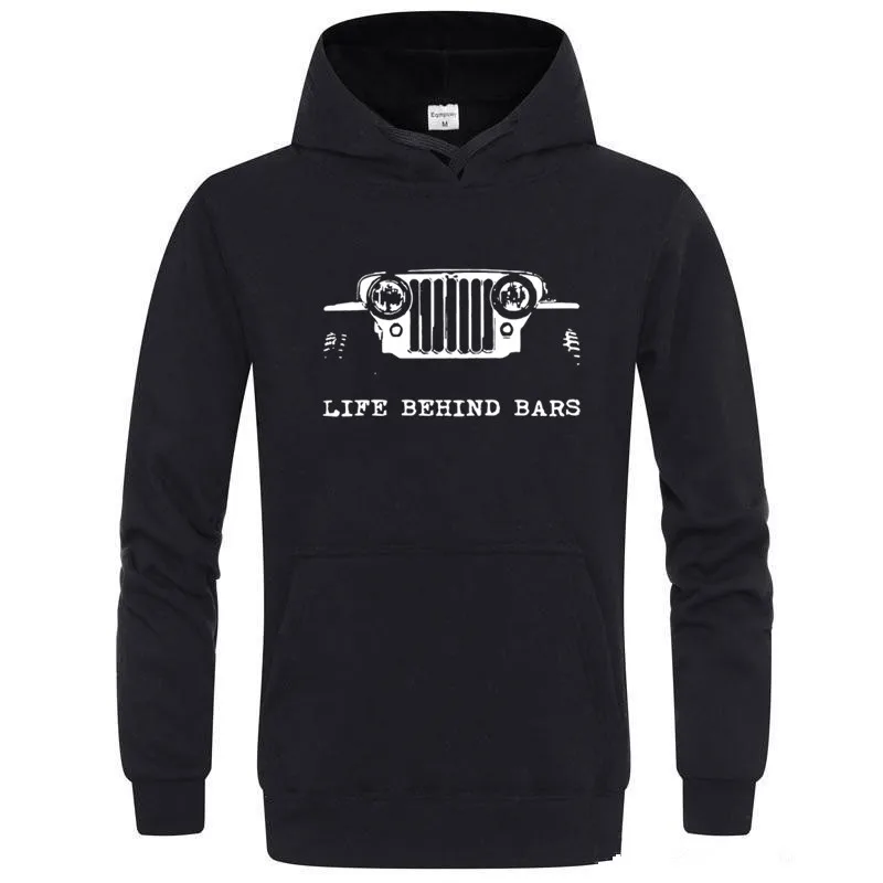 

Life Behind Bars Jeep Tee Life Behind Bars Bicycle hoodies Sleeve Men's Black hoodies mens hoodies fashion 2018 hip hop hoodies
