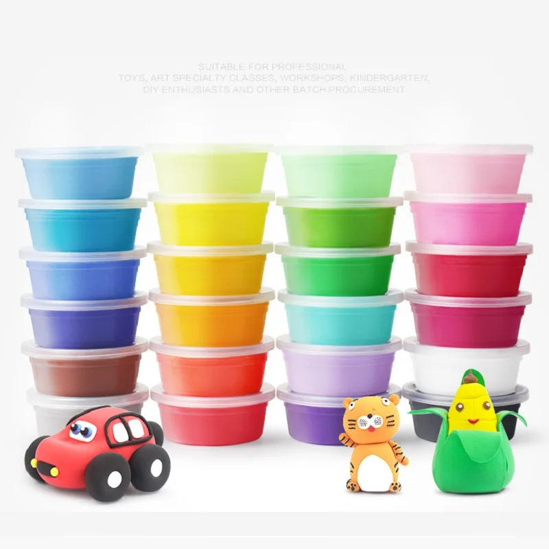 12 Pcs Colored Clay Polymer Plasticine Modelling Clay Air Dry Playdough Light DIY Soft Creative Handgum Toys Hot Sale