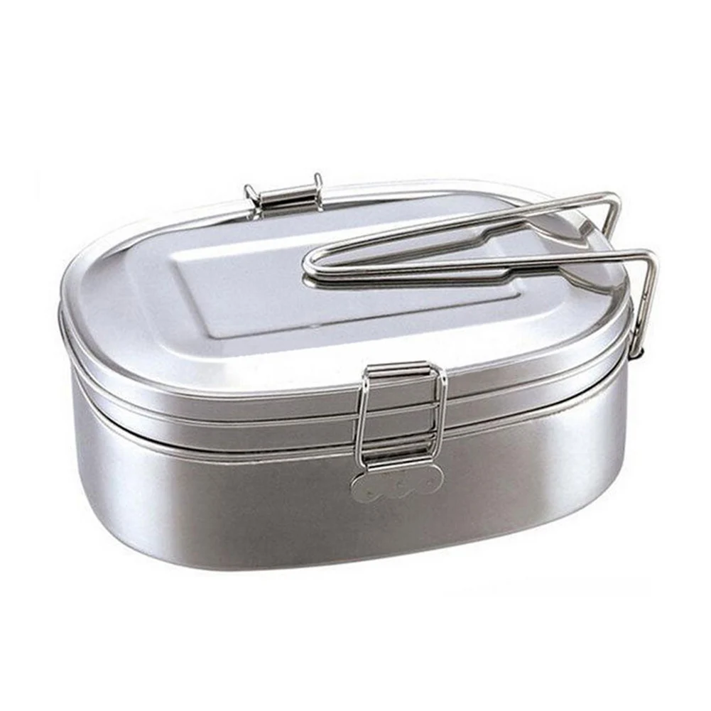 

2Layer Portable Stainless Steel Lunch Box Picnic Food Storage Container HOT SALE