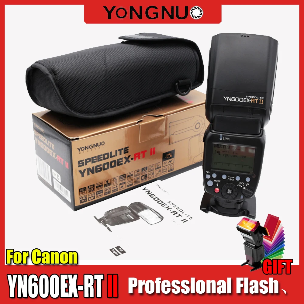 YONGNUO YN600EX-RT II Вспышка Speedlite YN-600EX II RT 2,4G Беспроводная HSS 1/8000s Master для камеры Canon EOS с бесплатным диффузором