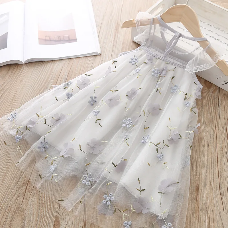 Mayfair Cabin/платья принцессы для девочек Одежда для девочек г. Платье для девочек от 2 до 6 лет, сетчатая одежда с вышивкой милое платье с цветочным рисунком