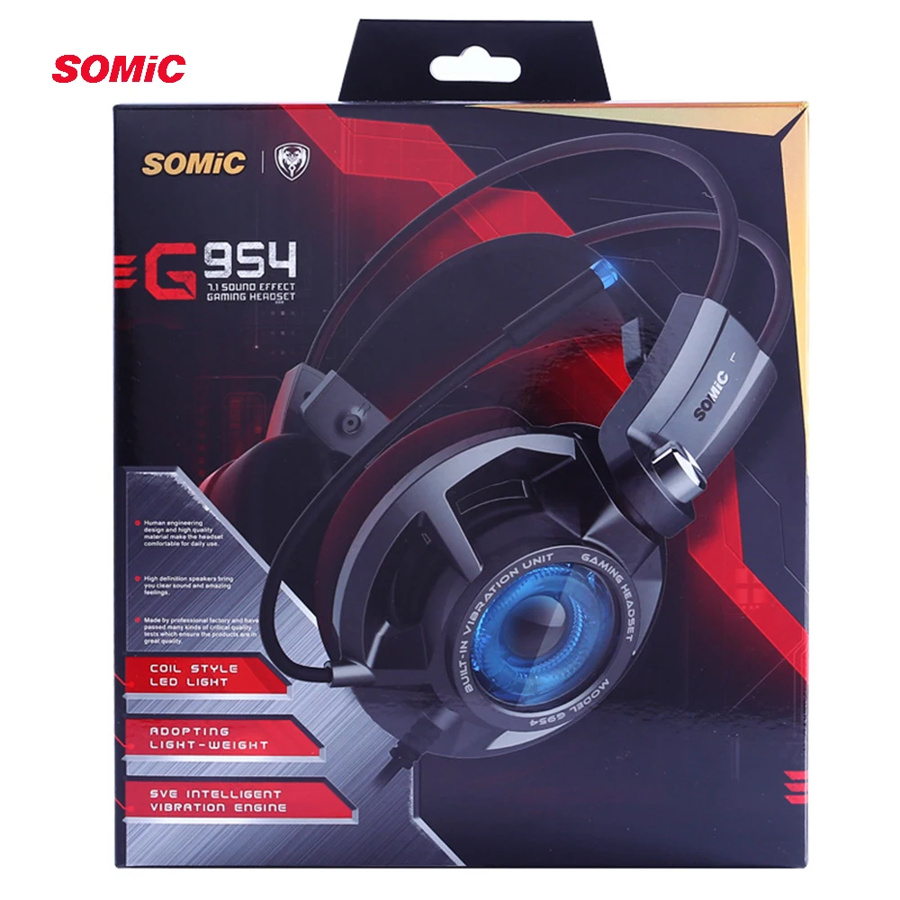 Игровая Гарнитура SOMIC G954 с вибрацией игровые наушники 7 1 виртуального