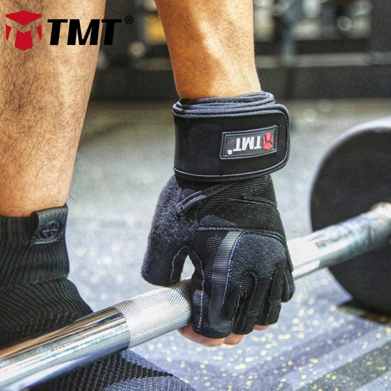 TMT gym gloves dumbbell Half Finger Fitness Fingerless Sport Training Gloves Men Women Weight Lifting Gloves Protect Wrist TMT gym gloves dumbbell Half Finger Fitness Fingerless Sport Training Gloves Men Women Weight Lifting Gloves Protect Wrist