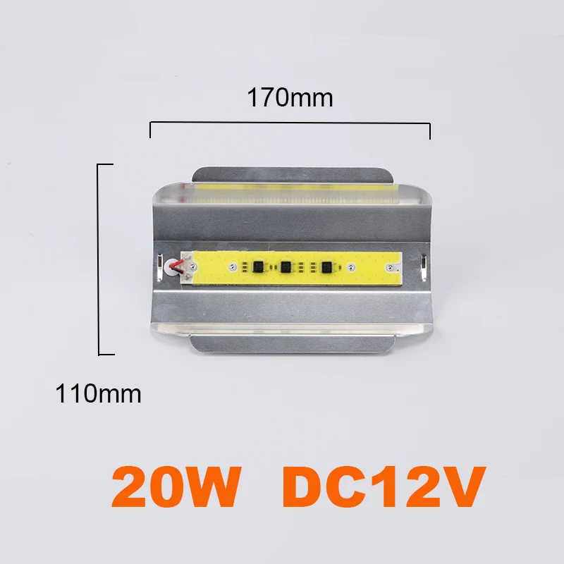 Светодиодный прожектор светильник 20 Вт 30 Вт 50 Вт 80 Вт IP67 Водонепроницаемый AC 220V Высокая Мощность початка чип высокой люмен светодиодный проектор поиск светильник для гаража война - Испускаемый цвет: DC12V  20W