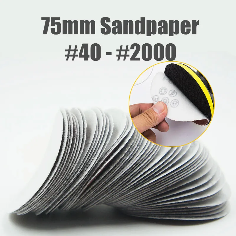 40-2000 Grit 3 Inch 75mm Sander Disc Sanding Disk Sand Paper Abrasive Tools