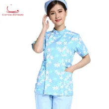 Брендовый женский раздельный костюм для медсестер, одежда с коротким рукавом, с вертикальным уклоном, с цветочным принтом, с длинным рукавом для будущих мам, одежда для красоты