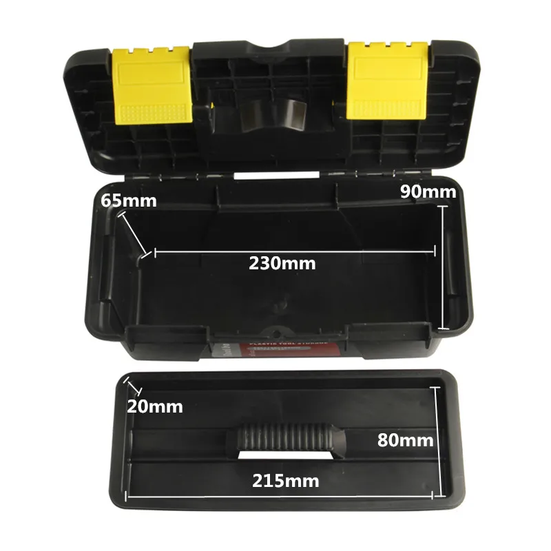 1" коробка для хранения двухслойная черная пластиковая ПП коробка переносная фурнитура коробка Автомобильный многофункциональный ящик для инструментов