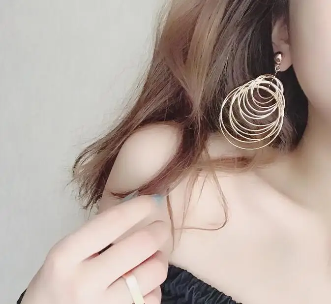 

2019 New Geometric Multi-tier Earring Pendant Earrings Bohemian Vintage Earrings For ladies To Hang Party Jewelry Gifts