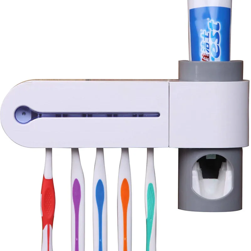 

New Arrival Family Toothbrush Sterilizer Storage Automatic Toothpaste Dispense Bathroom Cleaning Toothbrush Accessories Rack